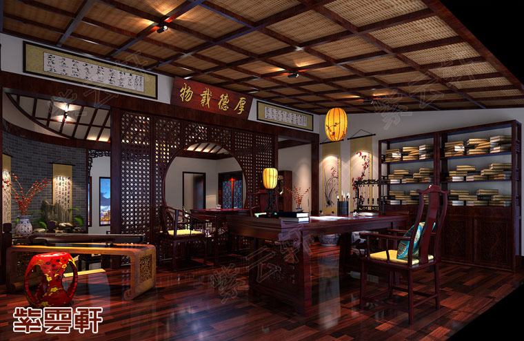 書房<a href=http://www.hctz360.com.cn/ target=_blank class=infotextkey>中式風(fēng)格</a>裝修圖