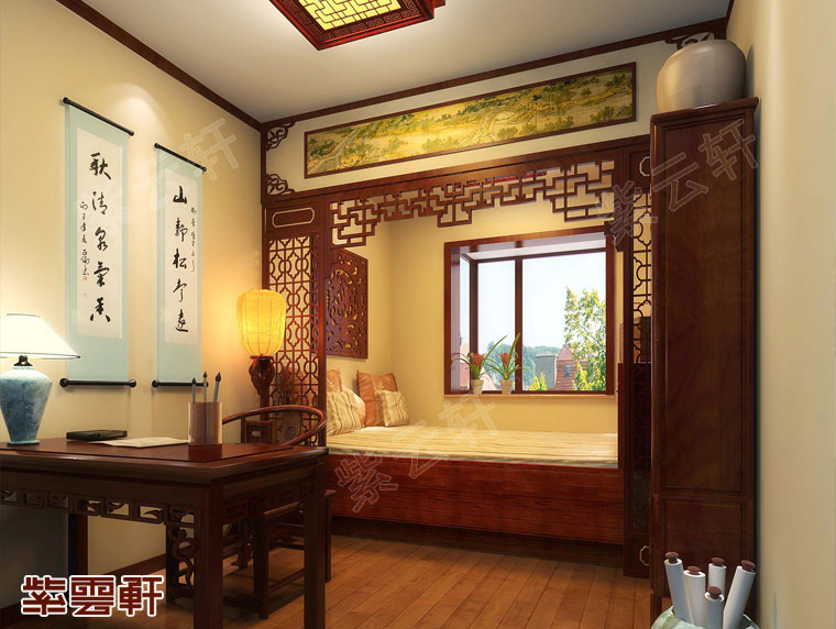中式<a href=http://www.hctz360.com.cn/shufangzhs/ target=_blank class=infotextkey>書房裝修效果圖</a>