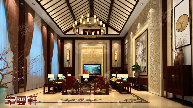 客廳<a href=http://www.hctz360.com.cn/ target=_blank class=infotextkey>中式裝修效果圖</a>